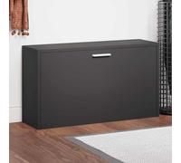 Weilusique Banc à chaussures noir en bois 80 x 24 x 45 cm avec siège stable, espace de rangement généreux pour 5 à 6 paires de chaussures, système de rangement pratique pour couloir, couloir, chambre