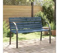 Weilusique Banc de jardin pour enfants, 81 cm, en sapin chinois, avec structure en acier, gris, banc d'extérieur avec accoudoirs et dossier, idéal pour jardin, terrasse et balcon
