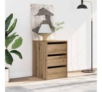 Weilusique Commode en chêne Artisan 40 x 41 x 58 cm avec 3 tiroirs pour chambre à coucher, salon, couloir et bureau, organiseur polyvalent avec espace de rangement et étagère, buffet élégant