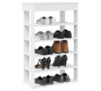 Weilusique Étagère à chaussures blanche en bois 60 x 30 x 98 cm peu encombrante avec plusieurs compartiments pour couloir, couloir, chambre à coucher, organiseur avec surface robuste et étagère