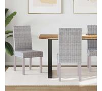 Weilusique Lot de 2 chaises de salle à manger en rotin cubique et bois d'acajou avec dossier ergonomique, accoudoirs rembourrés et structure stable pour cuisine, salon, restauration