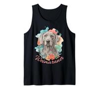 Weimaraner Aquarelle Floral Dog Lover Artistic Débardeur