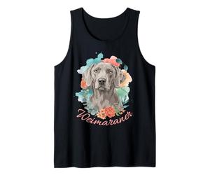 Weimaraner Aquarelle Floral Dog Lover Artistic Débardeur