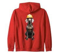 Weimaraner Casque rigide jaune pour ouvrier de chantier Sweat à Capuche