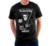 WEIMEIDA du Bist Lustig Dich Hole Ich Zuletzt T-Shirt Mens Man Black S