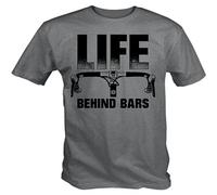 WEIMEIDA Life Behind Bars Funny Cycling T Shirt Mens Man Grey M