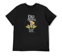 WEIMEIDA Mens Lord of The Drinks One Beer to Rule Them All T-Shirt Shirt Top Short Sleeve Black S