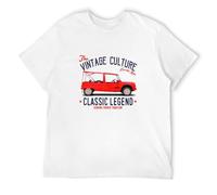WEIMEIDA Men's Vintage French Car Mehari Cotton T-Shirt White M