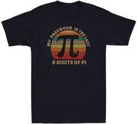 WEIMEIDA My Password is The Last 8 Digits of Pi Day Math Funny Gift Vintage Men's T-Shirt Black XL