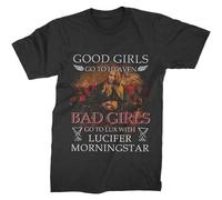 WEIMEIDA Pa Bad S Go to Lux with Lucifer Morningstar Tshirt 100% Soft Combed Cotton Mens Man Black XXL