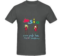 WEIMEIDA Sia Some People Have Real Problems R&B Album Mens Crew Neck Casual Shirt Grey XXL