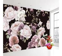 WEIMEIJIE 3d papier peint mural peint à la main noir blanc rose pivoine fleur murale salon peinture mur art mural