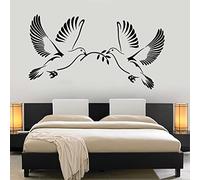 WEIMEIJIE Colombe sticker mural et paix colombe vinyle appliqué couple oiseau chambre décoration romantique décoration intérieure décalcomanie 57x103 cm