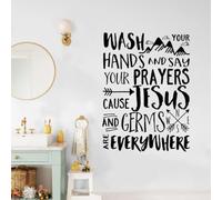 WEIMEIJIE Sticker mural de prière pour salle de bain, flèche chrétienne, sticker mural inspirant, décoration moderne pour toilettes et salle de bain