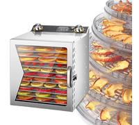 WEIMILOR Deshydrateur Alimentaire avec 12/18 Plateaux INOX, Séchage Efficace à 360 ° Double Ventilateur, Desydratateur Minuterie 24H et contrôle de température de 20 à 90 ℃,12Layers