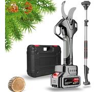 WEIMILOR Sécateur Électrique sans Fil Ciseaux Électrique Professionnel Diamètre De Coupe De 50mm Sécateur De Jardin avec Batterie pour Jardinage Branches, avec Perche Télescopique 2batteries
