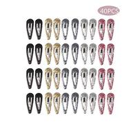 WEIMOB 40pcs Pince a Cheveux Brillantes Metal Snap 3cm Barettes 10 Couleurs Barettes Enfant Bebe Fille Fillette Cheveux Accessoires Hair Clips Pour 3-5 Ans