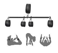 WEIMOB Menottes Menottes de cheville Ensembles de bondage réglables Barre d'écartement Barre de bondage Sex toys pour couples extrêmes, débutants Réglable Barre d'écartement en métal (noir)
