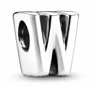 WEIMU Breloque en forme de lettre en argent 925 pour bracelets et colliers européens pour femme, m, Argent sterling, Zircone cubique