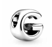 WEIMU Breloque en forme de lettre en argent 925 pour bracelets et colliers européens pour femme, m, Argent sterling, Zircone cubique