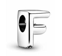 WEIMU Breloque en forme de lettre en argent 925 pour bracelets et colliers européens pour femme, m, Argent sterling, Zircone cubique