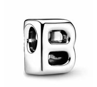 WEIMU Breloque en forme de lettre en argent 925 pour bracelets et colliers européens pour femme, m, Argent sterling, Zircone cubique