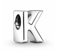 WEIMU Breloque en forme de lettre en argent 925 pour bracelets et colliers européens pour femme, m, Argent sterling, Zircone cubique