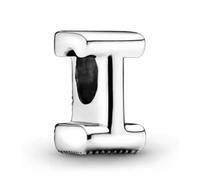 WEIMU Breloque en forme de lettre en argent 925 pour bracelets et colliers européens pour femme, m, Argent sterling, Zircone cubique