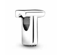 WEIMU Breloque en forme de lettre en argent 925 pour bracelets et colliers européens pour femme, m, Argent sterling, Zircone cubique