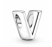 WEIMU Breloque en forme de lettre en argent 925 pour bracelets et colliers européens pour femme, m, Argent sterling, Zircone cubique