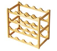 Weina Étagère à vin Plan de travail Étagère à vin de comptoir - Porte-bouteilles stable pour l'armoire, Capacité de 20 bouteilles, Support d'étagère à vin à 4 niveaux, Étagère d'exposition empilable
