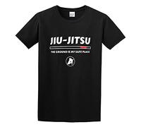 Weinafang Jiu Jitsu Grappling The Ground is My Safe Place O Neck Men T-Shirt Black XL