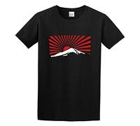 Weinafang MT Fuji Rising Sun Japan Custom Retro Cotton Shirt Men's T Shirt Black XXL