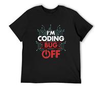 Weinafang Software Developer Programmer I'm Coding Bug Off Short-Sleeve Unisex Men's T Shirt Black L