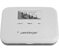 WEINBERGER Pillenbox, Medikamentendosierer avec Vibrationsalarm et avec Alarmfunktion, 6 Compartiments, 5 Alarmes par Jour, Blanc/Digital, Modèle: 02263