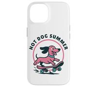 Weiner Skateboard Chien Hotdog Summer Funny Teckel Lovers Coque pour iPhone 14