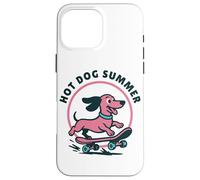 Weiner Skateboard Chien Hotdog Summer Funny Teckel Lovers Coque pour iPhone 16 Pro Max