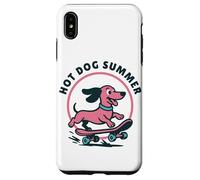 Weiner Skateboard Chien Hotdog Summer Funny Teckel Lovers Coque pour iPhone XS Max