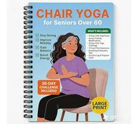 weinfirtel Chaise de yoga pour personnes âgées de plus de 60 ans, défi de 30 jours pour perte de poids et tonification, livre à spirales de 66 pages avec poses illustrées, multicolore