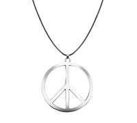 WEINIBAO Collier Hippie, Argent Pendentif Peace, Collier Paix en Métal, Collier Peace and Love pour Femme Homme, Accessoires Costume Hippie, Pendentif Paix Bijoux Hippie pour Carnaval Fête à Thème