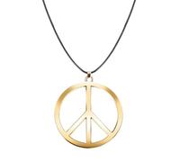 WEINIBAO Collier Hippie, Or Pendentif Peace, Collier Paix en Métal, Collier Peace and Love pour Femme Homme, Accessoires Costume Hippie, Pendentif Paix Bijoux Hippie pour Carnaval Fête à Thème