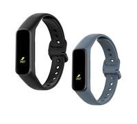 WEINISITE Bracelets pour Samsung Galaxy fit 2 SM-R220,Silicone Souple Remplacement Bracelet pour Galaxy fit 2 SM-R220 Sport Montre (Noir + Gris)