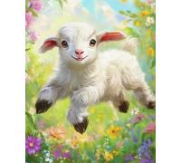 Weiniuniu Canevas Point de Croix Kit Animal chèvre 11CT Adulte point de croix kit DIY debutant broderie point de croix imprimé 40x50 cm