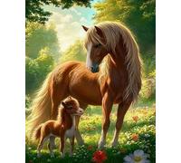 Weiniuniu Canevas Point de Croix Kit Cheval animal Complet 11CT Adulte point de croix kit DIY debutant broderie point de croix imprimé 40×50 cm