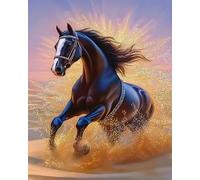 Weiniuniu Canevas Point de Croix Kit Cheval au galop 11CT Adulte point de croix kit DIY debutant broderie point de croix imprimé 50x70 cm