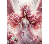 Weiniuniu Canevas Point de Croix Kit Complet Ange fleur Fille 11CT Adulte point de croix kit DIY debutant broderie point de croix imprimé 50x70 cm