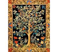 Weiniuniu Canevas Point de Croix Kit Complet arbre de la vie 11CT Adulte point de croix kit DIY debutant broderie point de croix imprimé 50x70 cm