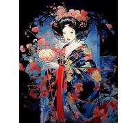 Weiniuniu Canevas Point de Croix Kit Complet Belle femme kimono 11CT Adulte point de croix kit DIY debutant broderie point de croix imprimé 40×50 cm