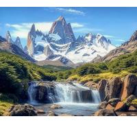 Weiniuniu Canevas Point de Croix Kit Complet Cascade de montagne 11CT Adulte point de croix kit DIY debutant broderie point de croix imprimé 40x50 cm