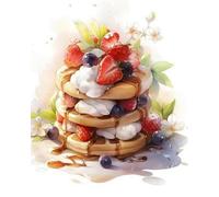 Weiniuniu Canevas Point de Croix Kit Complet gâteau aux fruits 11CT Adulte point de croix kit DIY debutant broderie point de croix imprimé 50x70 cm